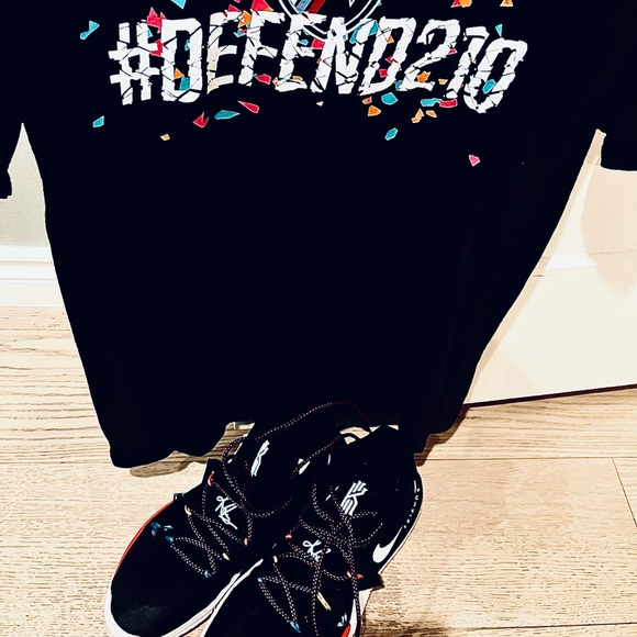 San Antonio Defend 210 Shirt with Kyrie Friends theme Nikes - Picture 2 of 3